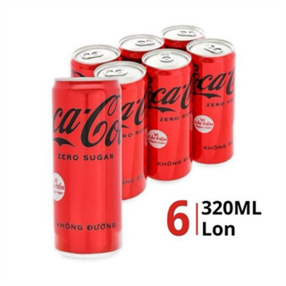 (Q12-Hoả tốc) Lốc 6 lon nước ngọt có gas Coca cola zero 320ml không đường