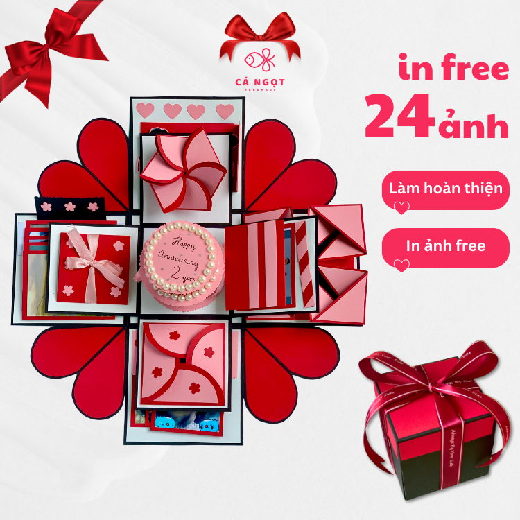 (FREE in 24 ảnh) Hộp quà tình yêu dán ảnh- Quà tặng ý nghĩa, hộp quà dán ảnh handmade, Lovebox