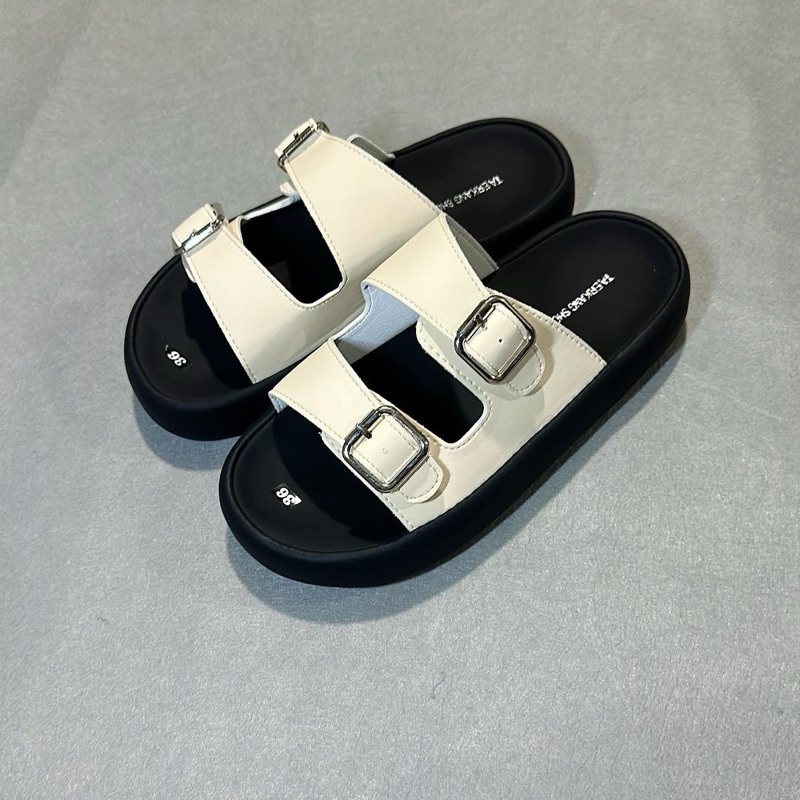 Dép Nữ Quai Da D10 Khóa Tăng Giảm Tiện Lợi Đế Cao 3cm Chống Trơn Nhẹ Êm Thoải Mái