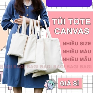 [Giá sỉ] Túi vải bố, Túi vải Canvas trơn nhiều màu có khóa kéo