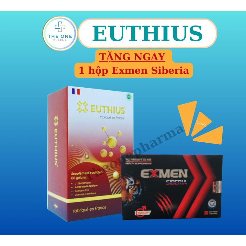 Euthius, chống oxy hóa toàn diện công thức tối ưu, glutathion hàm lượng cao, tăng chất lượng tinh tr