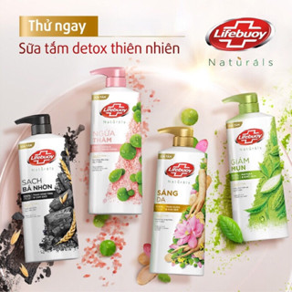 Sữa tắm Lifebuoy Detox Than Hoạt Tính/Cám Gạo/Matcha Trà Xanh Khổ Qua/Tràm Trà Muối Hồng (Chai 800g)