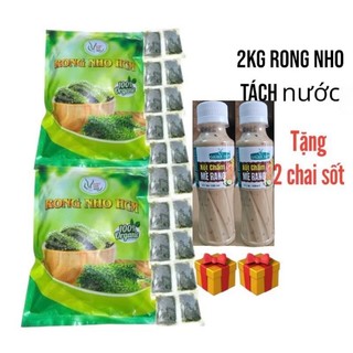 2kg Rong nho tách nước TẶNG 2chai sốt = 20 gói rong nho tách nước