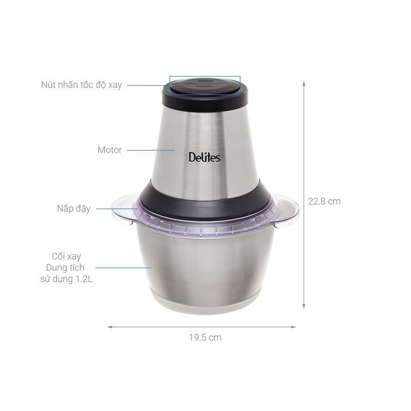 PHỤ KIỆN - Máy xay thịt Delites LH104A dao xay nắp ly cốc