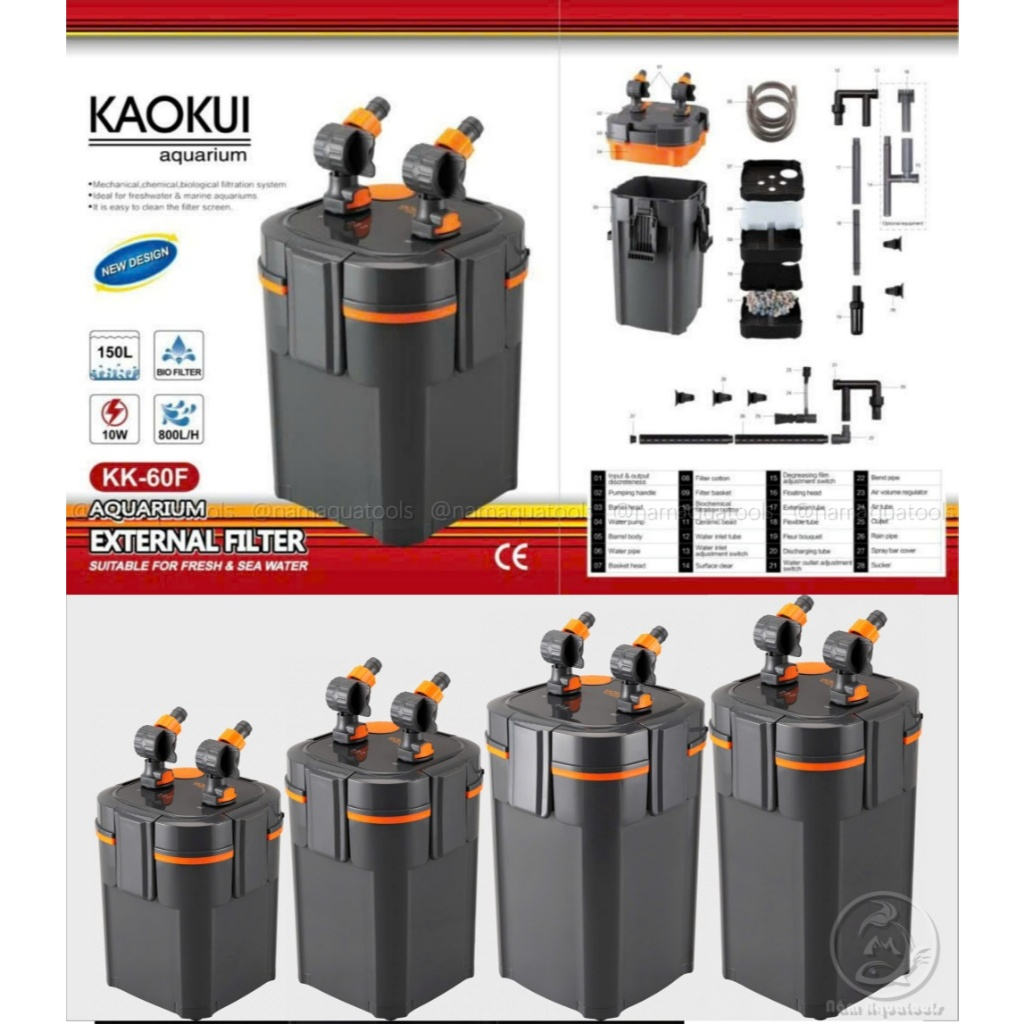 Lọc Thùng Kaokui External Filter K-60F/ 80F/ 100F/ 150F | Lọc Êm, Lọc Khoẻ Cho Bể Cá Thuỷ Sinh