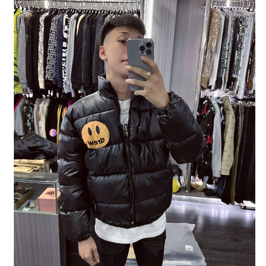 Áo Phao Lông Vũ Drew Hình Mặt Cười Chất Phao 3 Lớp Dày Dặn Chuẩn Loại 1 Siêu Ấm- Áo Phao Nam Nữ Hàng