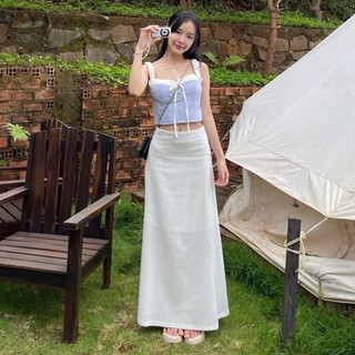 CHÂN VÁY LINEN FORM DÀI (may 2 lớp)