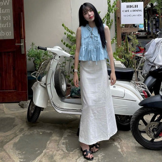 CHÂN VÁY LINEN FORM DÀI (may 2 lớp)