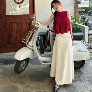 CHÂN VÁY LINEN FORM DÀI (may 2 lớp)