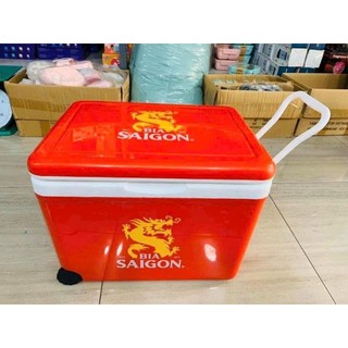 Thùng đá Bia Sài Gòn có bánh xe, có tay kéo 35 lít_Hàng KM bia Sài Gòn