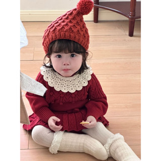  set len bé gái áo kèm quần váy cho bé bộ len đỏ cutemily cho bé gái áo len kèm váy bé gái đồ mặc noel tết cho bé gái 