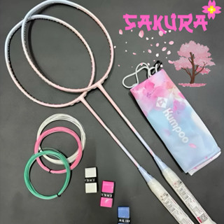 Vợt Cầu Lông Kumpoo Sakura chính hãng màu Hồng nhẹ nhàng siêu đẹp, kèm túi vợt sakura siêu ngầu, tặng kèm cuốn cán.