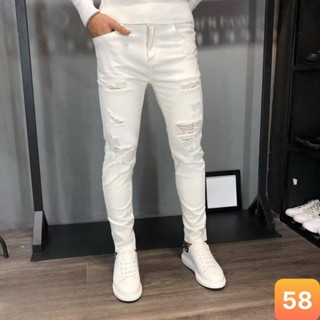 Quần jeans nam rách gối boy phố chất liệu bò cao cấp co dãn 4 chiều đẹp form dáng rin skinny đẹp HAVADO H58 mới 