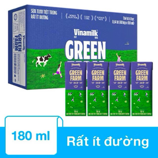 Thùng 48 hộp sữa tươi tiệt trùng Green farm rất ít đường180ml
