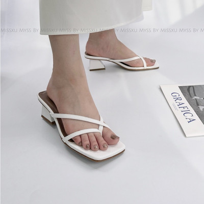 Giày guốc nữ MYSS quai mảnh xỏ ngón gót vuông 5 cm MYSS - SU220