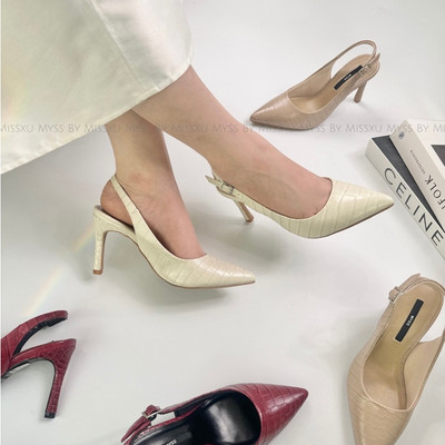 Giày cao gót nữ MYSS sling back mũi nhọn 9 cm thời trang - CG335