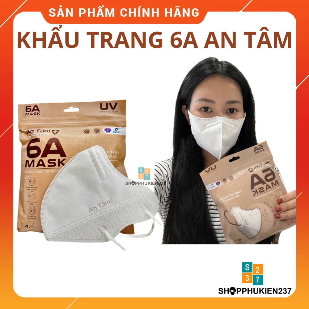 [Set 50 Cái] Khẩu Trang 6A AN TÂM 4 Lớp dáng to che chắn thoải mái
