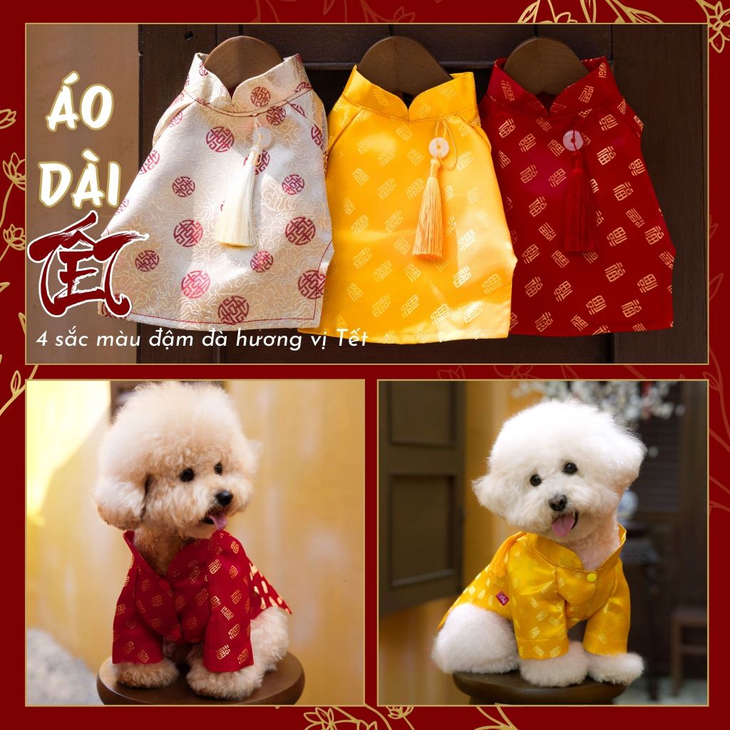  Áo Dài Cho Chó Duy Phúc Áo Tết Chó Mèo Bộ Sưu Tập Khải Nguyên 2026 Quần Áo Thú Cưng Hiha Pets VTT4 