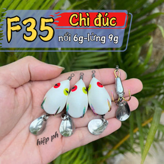 Nhái hơi F35 chì đúc lưỡi titan giá rẻ, dài 3,5cm nặng 6g - 9g, mồi giả câu lure cá lóc siêu nhạy