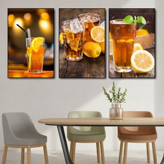 Tranh quán trà sữa, cà phê,quán nước, tranh trang trí quán trà, tranh canvas có khung