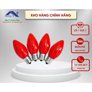 Bóng đèn led quả nhót màu đỏ -không phải bóng sợi đốt, bóng nhót đỏ, bóng đèn led dùng cho ban thờ, led đèn thờ e12, e14