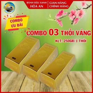  Combo 03 Hộp Bánh Đậu Xanh Hòa An Thỏi Vàng 250Gr 