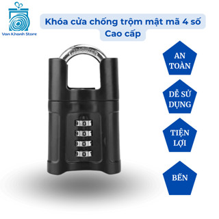 [Hỏa tốc HCM] Ổ Khóa mật mã cửa còng hợp kim thép chống trộm chống cắt chống nước 4 số vỏ ABS  Cao cấp  an toàn cho nhà