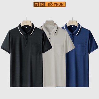 Áo Thun Polo Nam Basic Dáng Đứng Thanh Lịch Chất Vải Cá Sấu Đẹp Thoáng Mát Co Giãn, Áo Polo Nam Trung Niên Đẹp