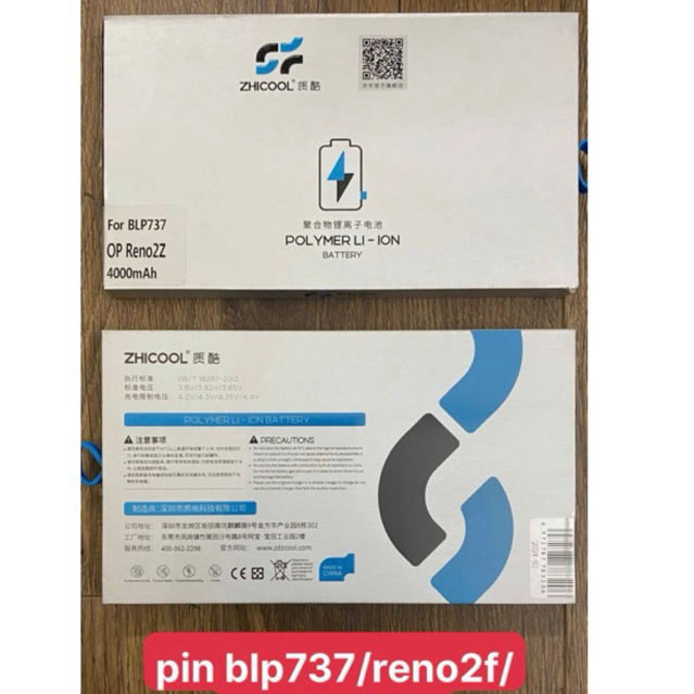 Pin zhicool BLP737 Oppo Reno 2F