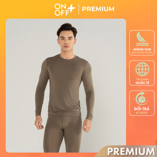 Áo giữ nhiệt nam cổ tròn heat Plus giữ ấm mùa đông ONOFF co giãn, giữ ấm - 18IT24W002