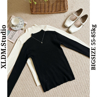 Áo len tăm cổ lọ BIGSIZE nữ dài tay, áo len gân tăm mềm mại free size tới 85kg XLDM Studio (AL gân )