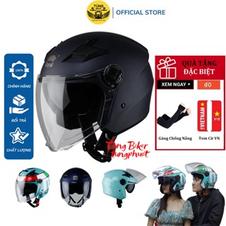 Mũ Bảo Hiểm 3/4 Royal M268 Có 2 Lớp Kính - BH Chính Hãng 12 Tháng (Tặng Găng Chống Nắng + Tem Cờ)