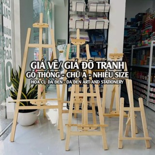 [DA ĐEN] Giá Vẽ Giá Đỡ Tranh - Gỗ Thông Chữ A Nhiều Size
