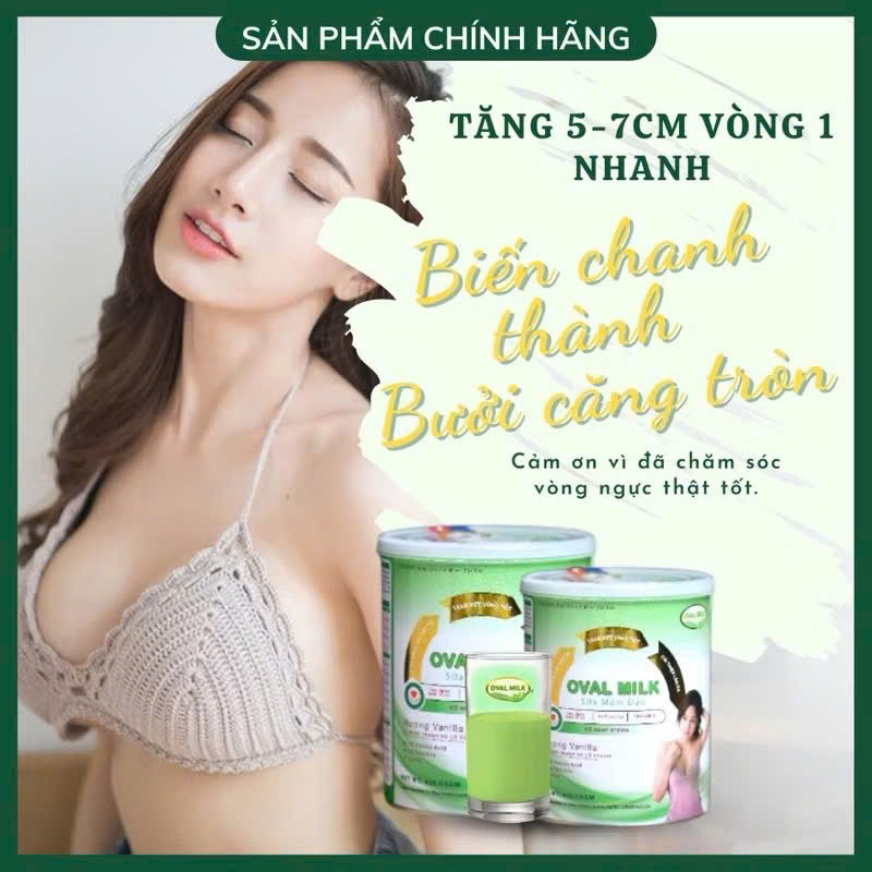 TĂNG VÒNG 1 NHANH [ 5-7CM ] NỞ NGỰC Căng Tròn Săn Chắc Vòng 1 OVAl MILK Hiệu Quả Nhất Làm Đẹp Da Sữa Mầm Đậu Oval Milk