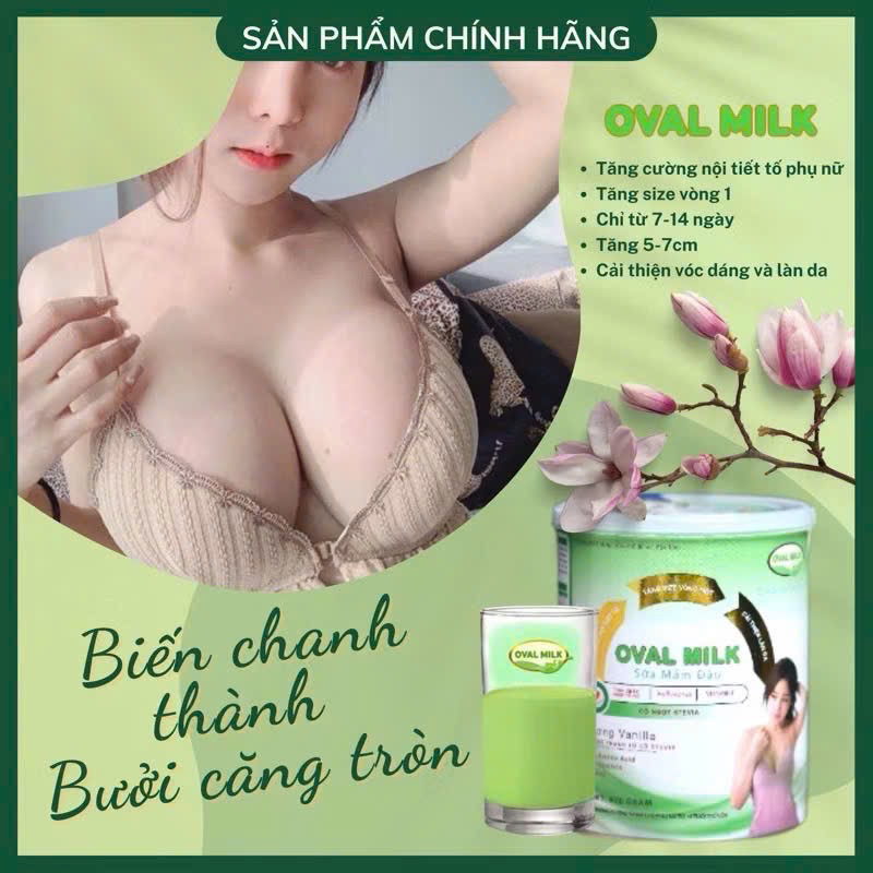 TĂNG VÒNG 1 NHANH [ 5-7CM ] NỞ NGỰC Căng Tròn Săn Chắc Vòng 1 OVAl MILK Hiệu Quả Nhất Làm Đẹp Da Sữa Mầm Đậu Oval Milk