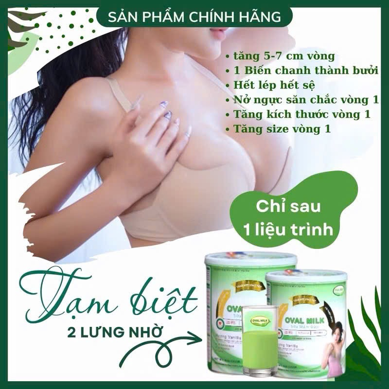 TĂNG VÒNG 1 NHANH [ 5-7CM ] NỞ NGỰC Căng Tròn Săn Chắc Vòng 1 OVAl MILK Hiệu Quả Nhất Làm Đẹp Da Sữa Mầm Đậu Oval Milk