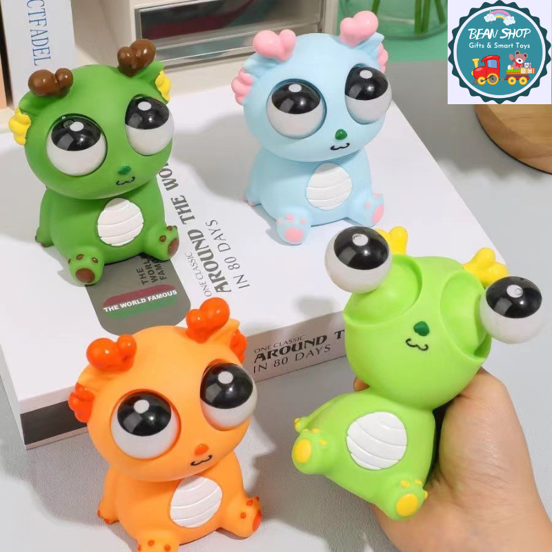 Đồ Chơi Squishy Rồng Mắt Lồi Hình To - Nắn Bóp Đàn Hồi, Xả Stress Vô Tri, Dẻo Mềm Mịn