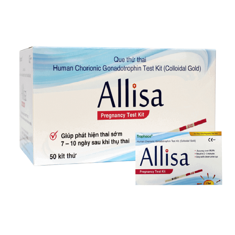 Combo 5 Que thử thai nhanh HCG ALISA - TRAPHACO - Nhanh chóng, tiện lợi, chính xác - Hộp 1 que.