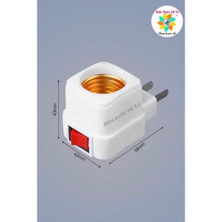 Đui đèn E27 liền phích cắm có công tắc EAZZING