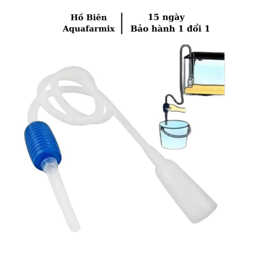 Bơm bóp tay hút phân hồ cá - dụng cụ dọn vệ sinh, thay nước hồ cá cảnh