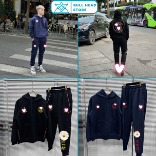 Bộ Quần Áo Hoodie Nam Dou Đan In Logo Tròn Sau Áo Siêu Nét - Bộ Quần Áo Hoodie Nam Dou Đan In chữ Pa Rít Cao Cấp