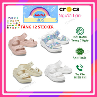Dép Cross 2 Quai Ngang Đế Cao 7cm HannaKids Cho Nữ Cros Sandal Crush Classic Độn Đế Form Hàn Đi Biển Chống Trơn Trượt