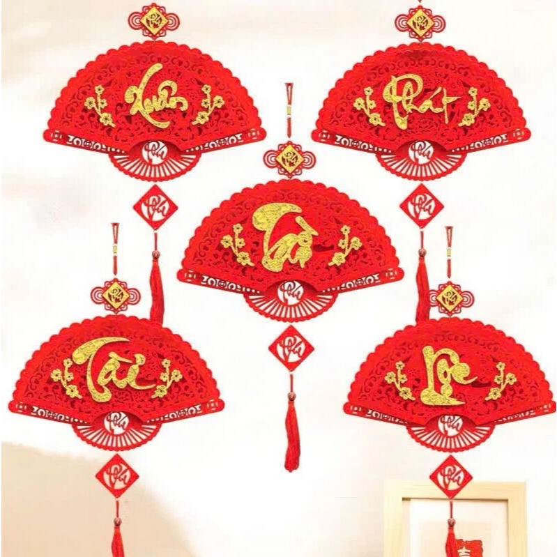 Dây treo quạt đỏ trang trí tết TL46 TL47
