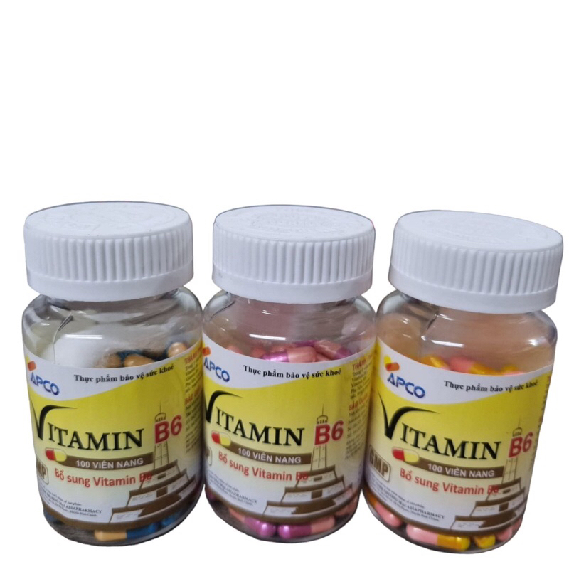 Viên uống VITAMIN B6 APCO (Chai 100 viên)  sung vitamin B6, B9 cho cơ thể, giúp nâng cao sức khỏe.