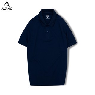 Áo polo nam màu xanh đen AVANO vải Cotton mắt chim mềm mịn thoáng mát không bai xù dáng Slimfit PL01