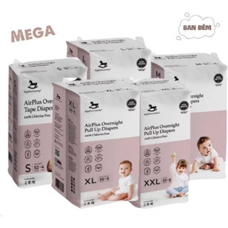 ( Chính Hãng ) Bỉm đêm dán/quần cho bé Applecrumby AirPlus Overnight Mega S/M/L/XL/XXL