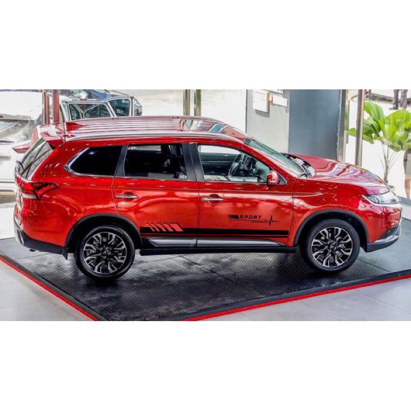 Tem 2 bên Sườn Xe Ô TÔ Mitsubishi Outlander,Team Decal Oto ,Sport