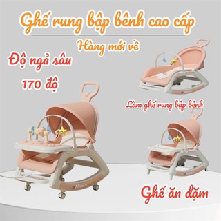 Ghế rung hàng cao cấp cho bé ghế bập bênh đa năng 5in1. Ghế ăn dặm cho bé