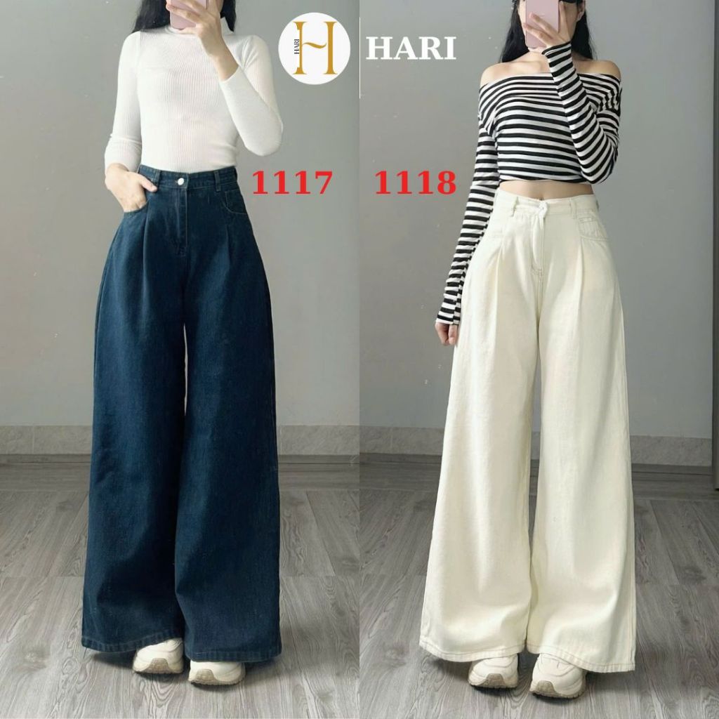 Quần bò jean ống xuông ống rộng Hari đủ màu Cá Tính | BigBuy360 - bigbuy360.vn