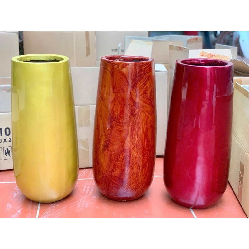 Bình hoa composite, decor, trang trí , bình cắm đào đông (ib chốt màu) B18